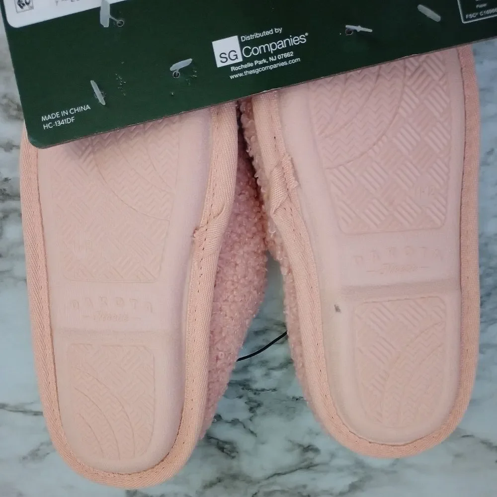 NWT Dakota Fleece Pink Smiley Face Slippers Size Small 11/12